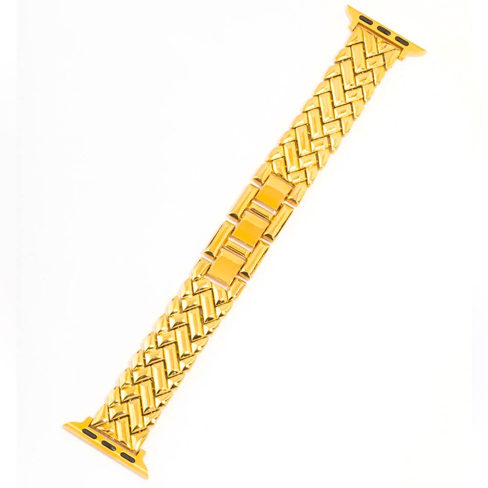 Apple watch strap 38mm 40mm 41mm yellow gold weave stainless PVD plated iwatch